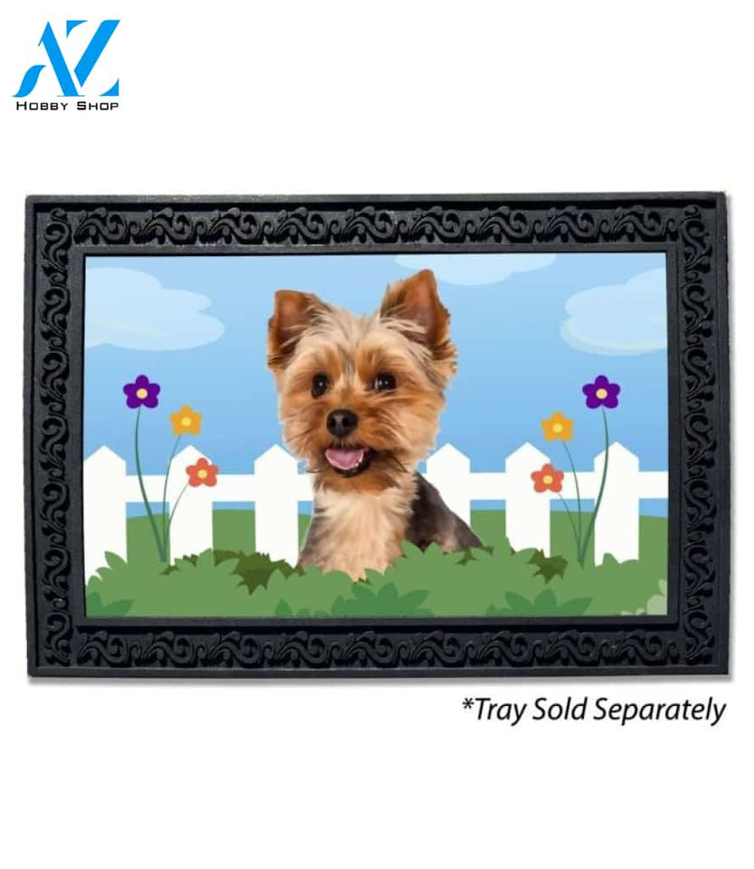 Spring Fence Yorkie Doormat - 18" x 30"