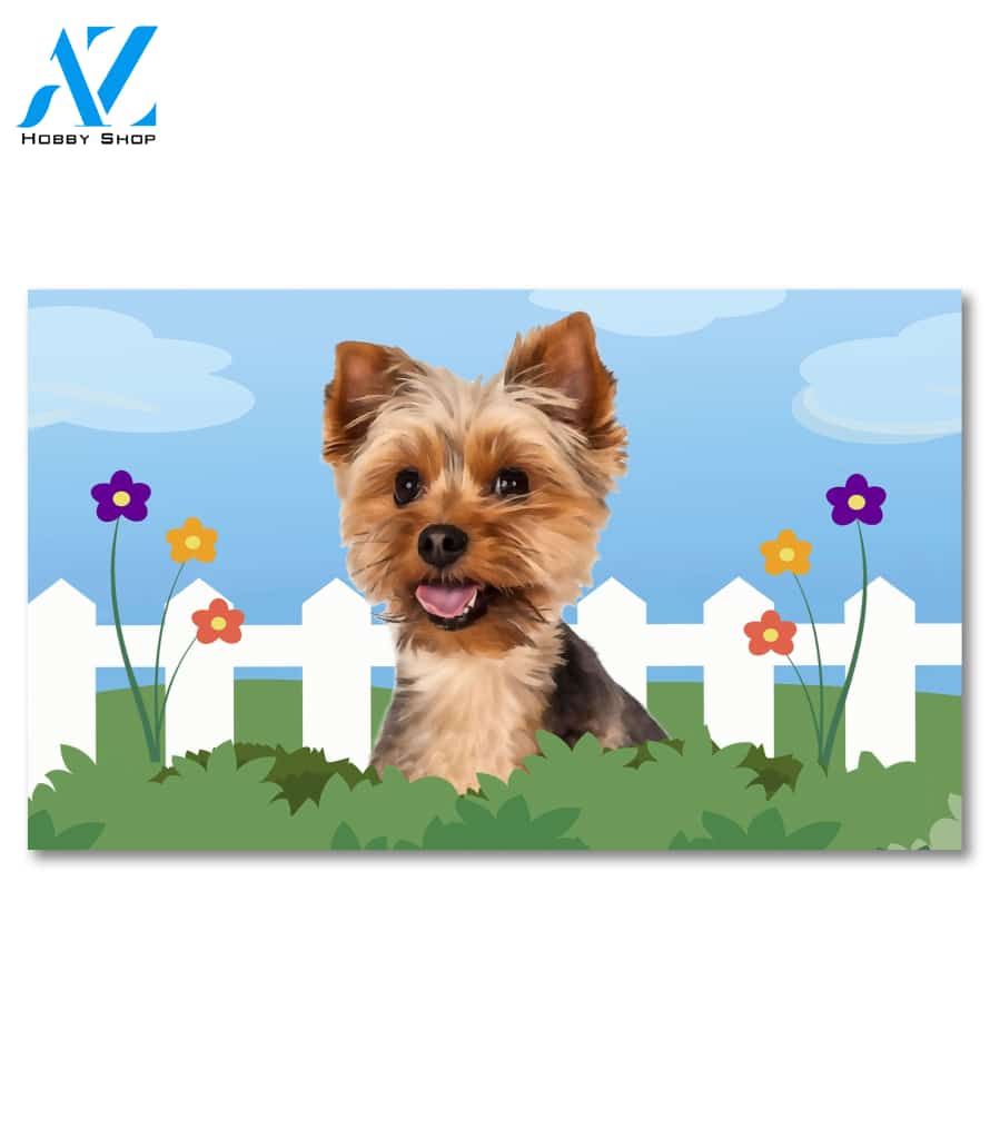 Spring Fence Yorkie Doormat - 18" x 30"