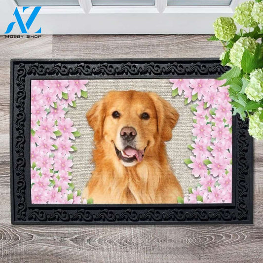 Spring Flowers Golden Retriever Doormat