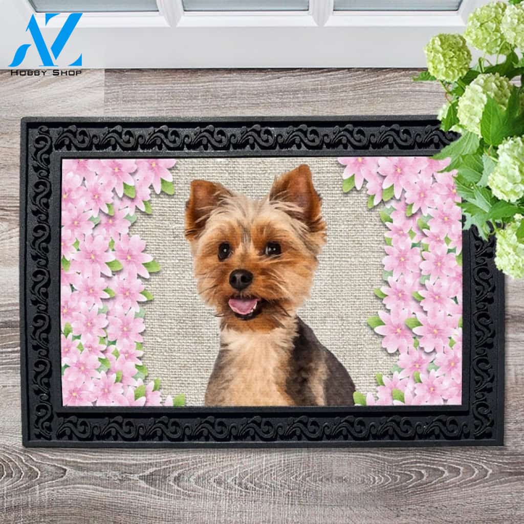 Spring Flowers Yorkie Doormat - 18" x 30"