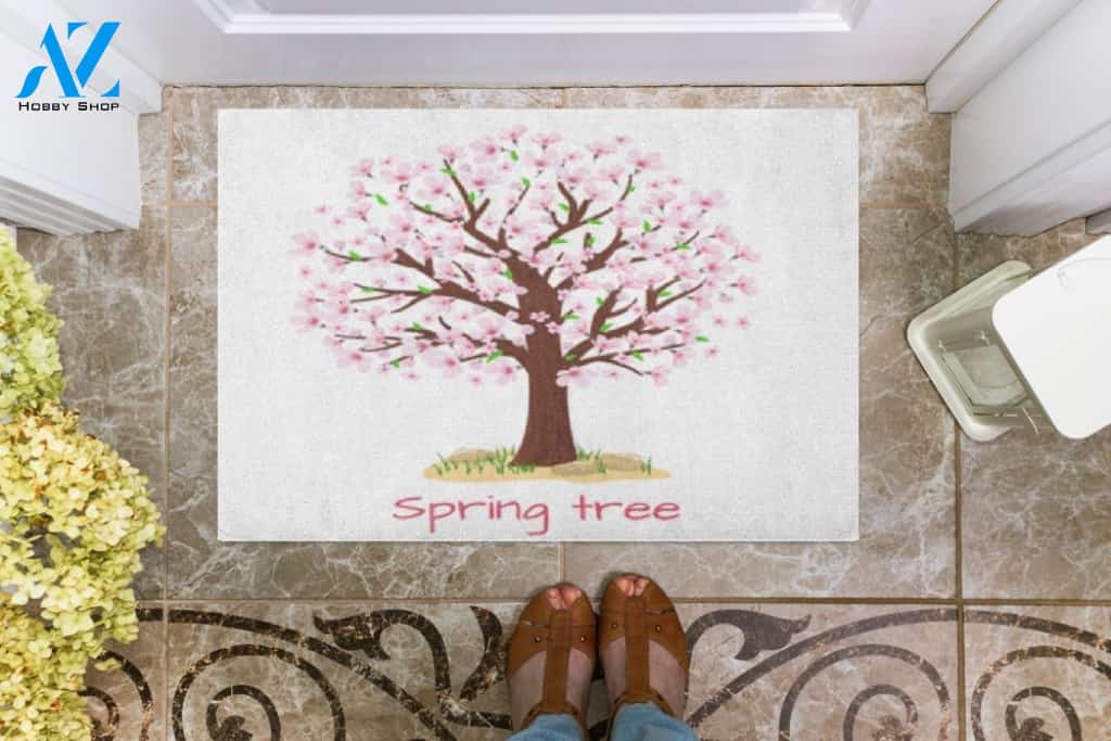 Spring Tree Doormat Welcome Mat Housewarming Gift Home Decor Funny Doormat Gift For Friend Gift For Family Birthday Gift