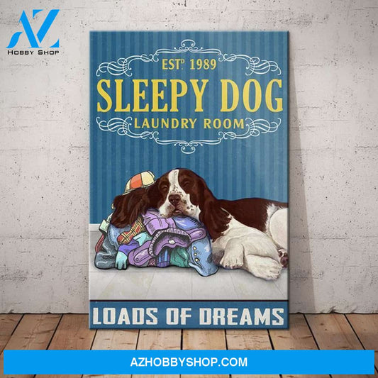 Springer Spaniel Dog Laundry Room Canvas Wall Art, Wall Decor Visual Art