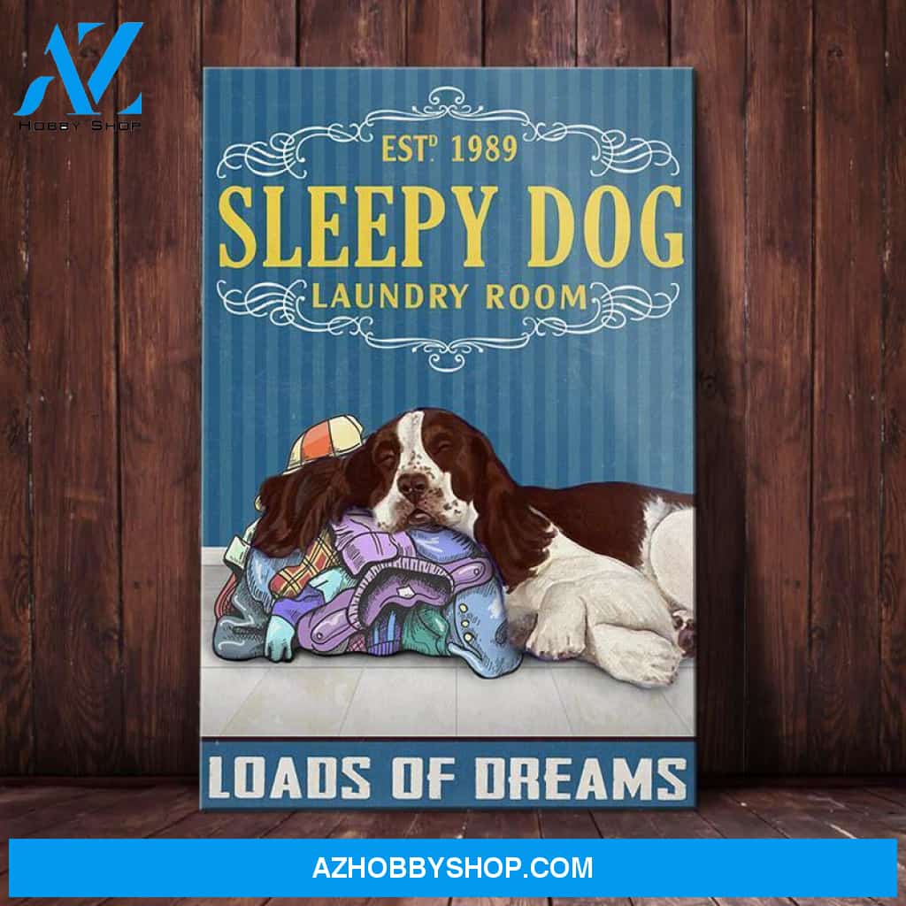 Springer Spaniel Dog Laundry Room Canvas Wall Art, Wall Decor Visual Art