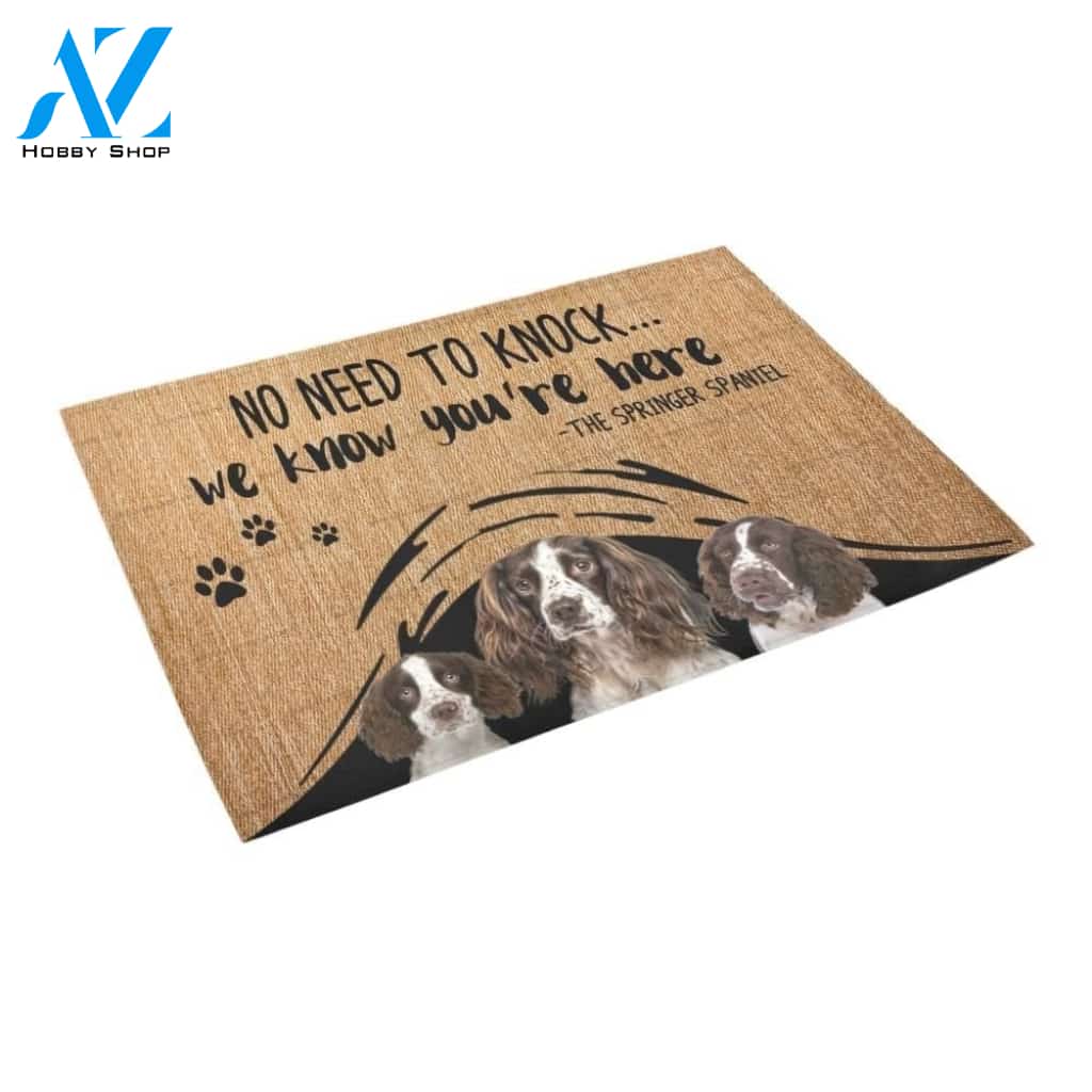 Springer Spaniel We Know Black Paws Printed Doormat Home Decor