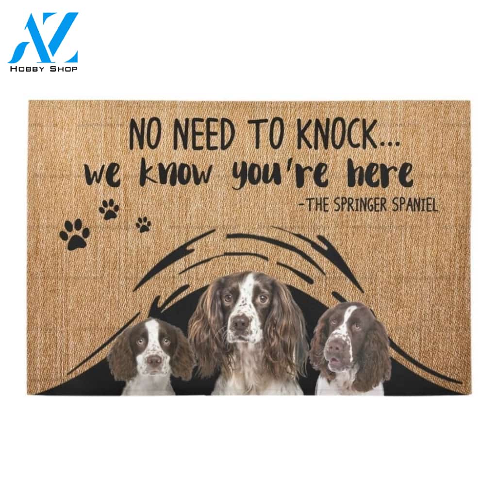 Springer Spaniel We Know Black Paws Printed Doormat Home Decor