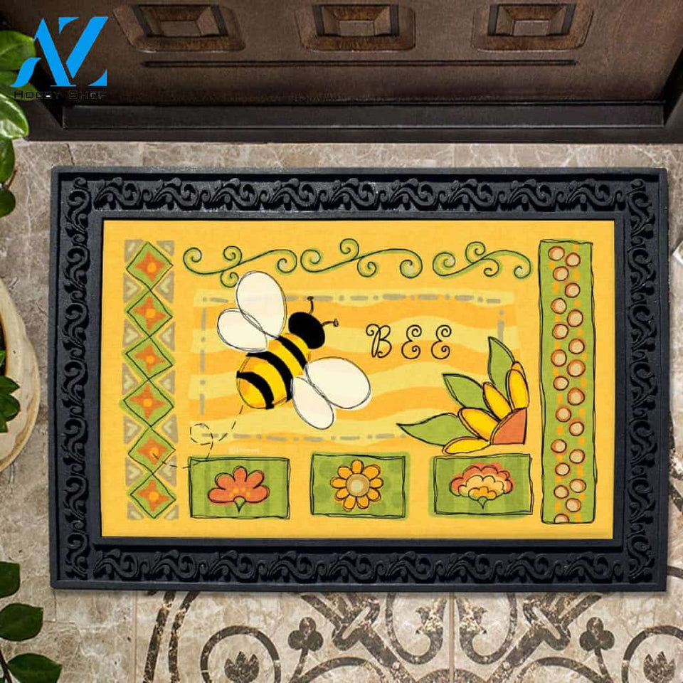 Springtime Bee Doormat - 18" x 30"