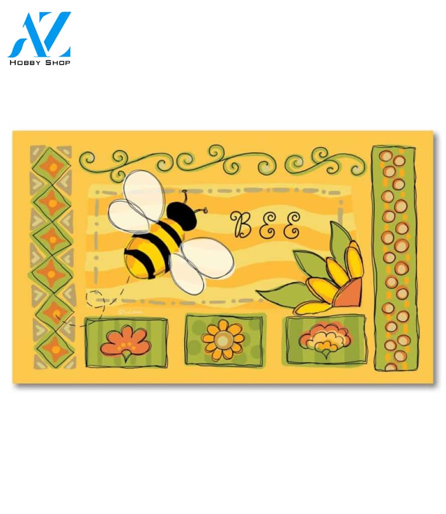 Springtime Bee Doormat - 18" x 30"