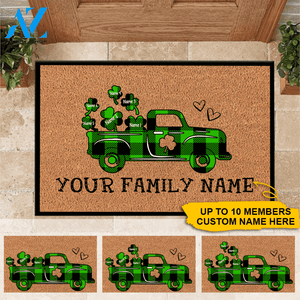 St. Patrick's Day Custom Doormat Lucky Family Personalized Gift | WELCOME MAT | HOUSE WARMING GIFT