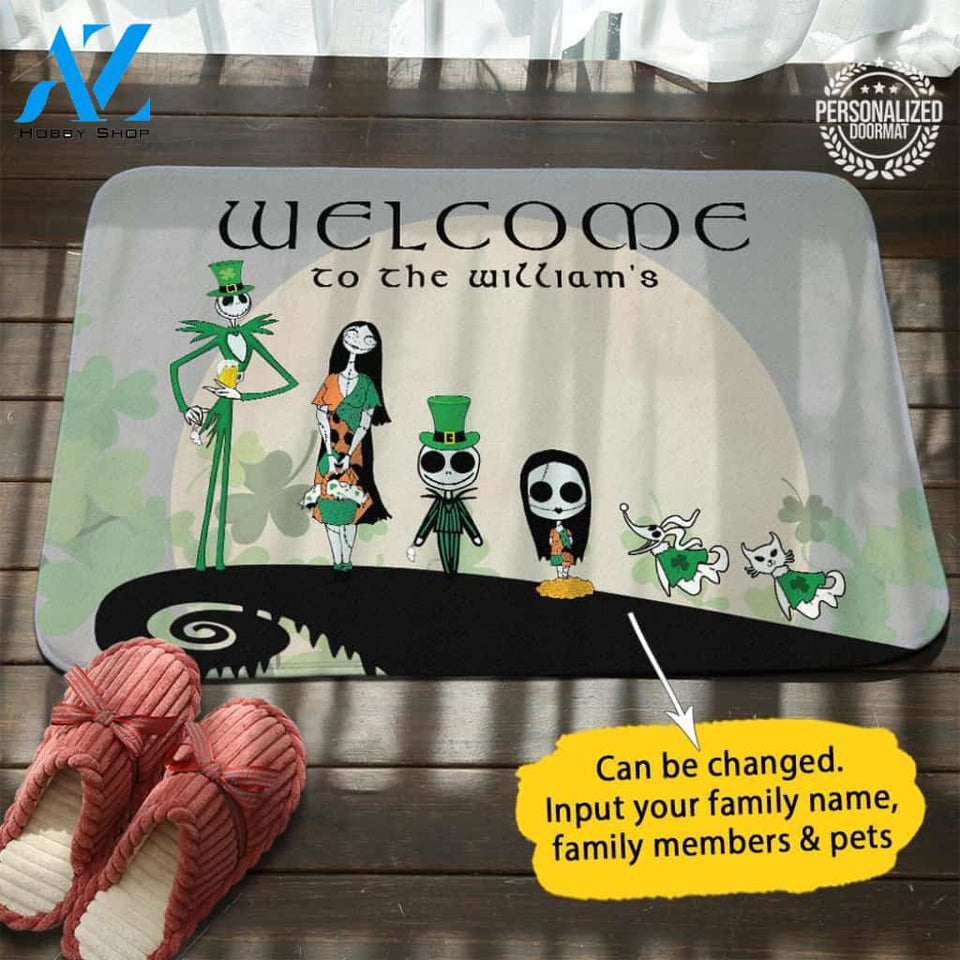 St.Patrick's Day Jack Sally Personalized Doormat