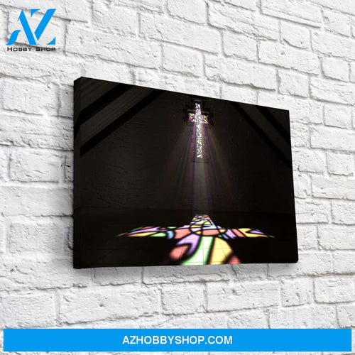 Stained Glass Window Crucifix Canvas Wrap