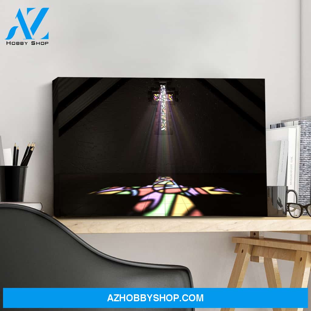 Stained Glass Window Crucifix Canvas Wrap