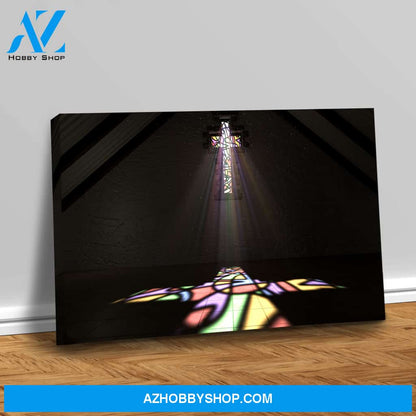 Stained Glass Window Crucifix Canvas Wrap