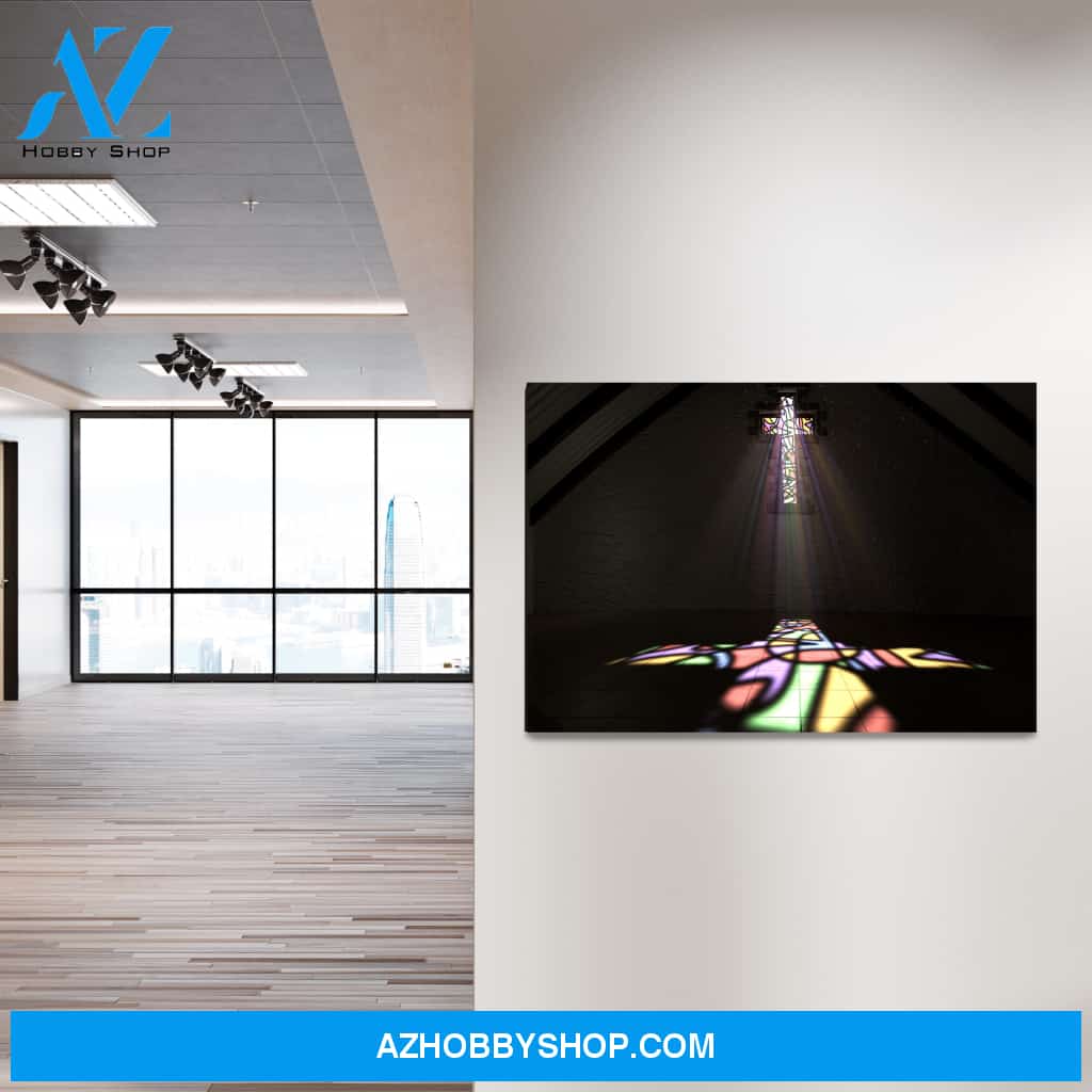 Stained Glass Window Crucifix Canvas Wrap