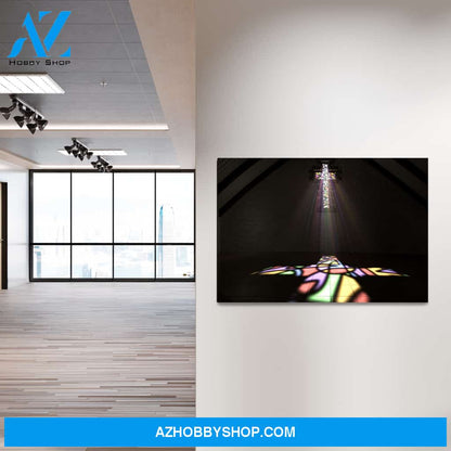 Stained Glass Window Crucifix Canvas Wrap