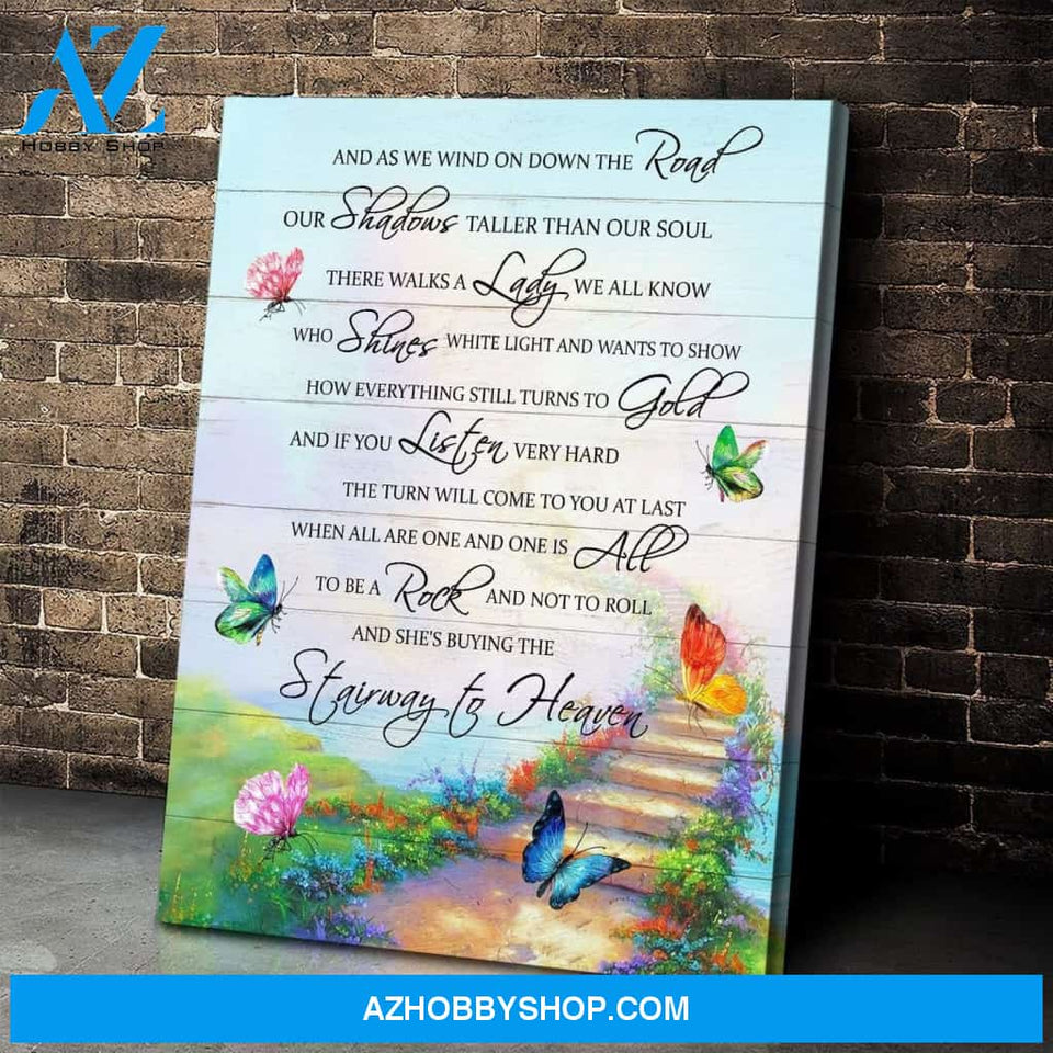 Zalooo Stairway To Heaven Butterfly Wall Art Canvas