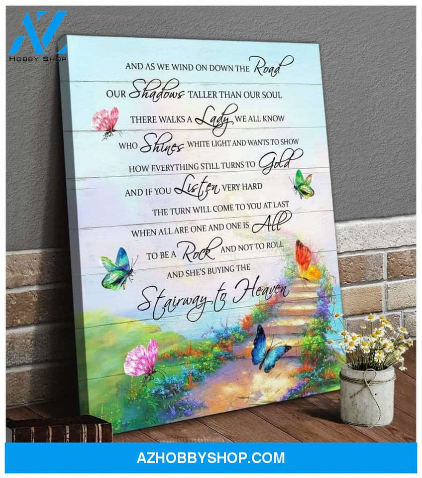 Zalooo Stairway To Heaven Butterfly Wall Art Canvas