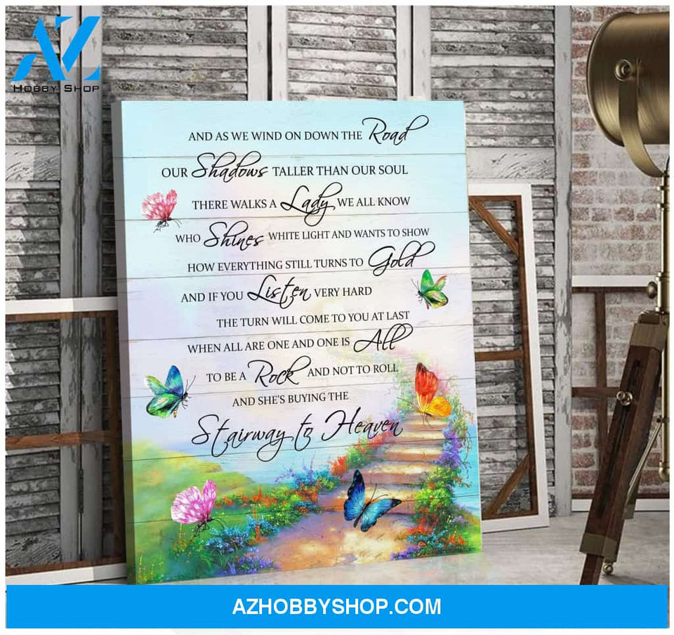 Zalooo Stairway To Heaven Butterfly Wall Art Canvas
