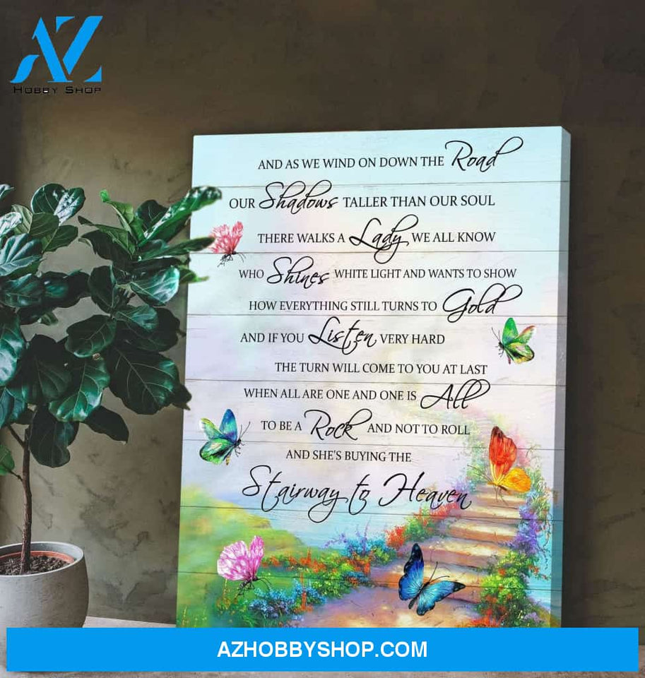 Zalooo Stairway To Heaven Butterfly Wall Art Canvas