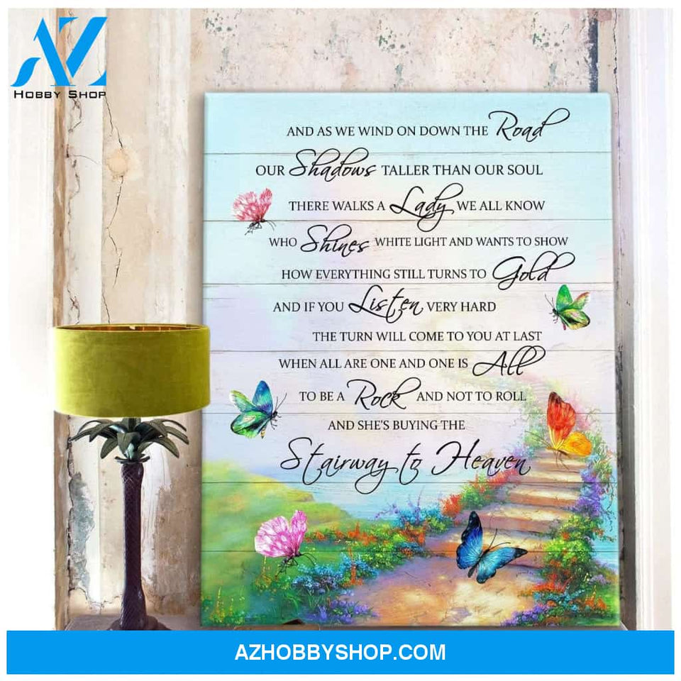 Zalooo Stairway To Heaven Butterfly Wall Art Canvas