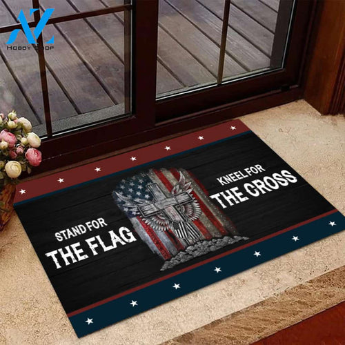 Stand For The Flag Kneel For The Cross Door Mats Door Mats