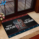 Stand For The Flag Kneel For The Cross Door Mats Door Mats