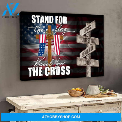Stand for the flag kneel for the cross - Personalized canvas