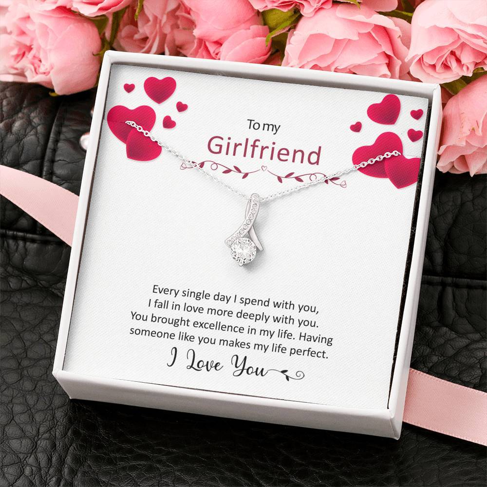 To My Girlfriend Necklace - I Love You, Necklace for Girlfriend, Birthday Gift for Girlfriend, Alluring Beauty Necklace