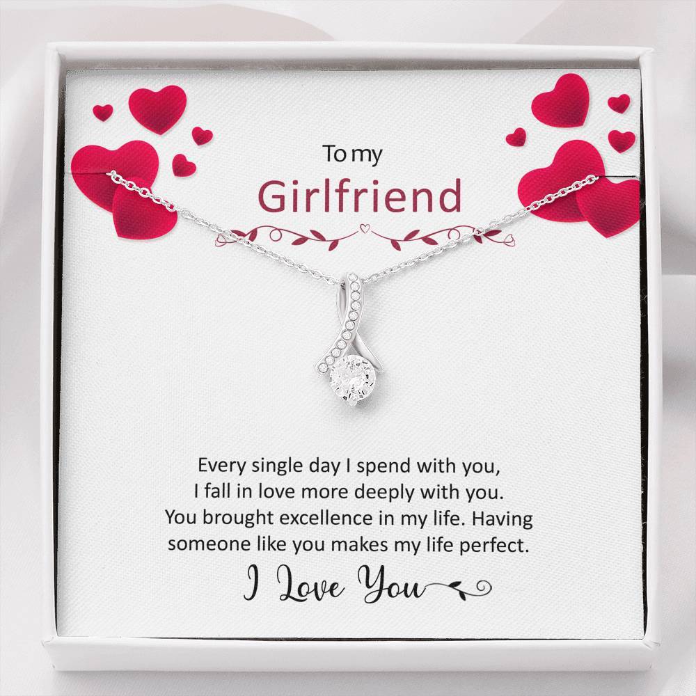 To My Girlfriend Necklace - I Love You, Necklace for Girlfriend, Birthday Gift for Girlfriend, Alluring Beauty Necklace