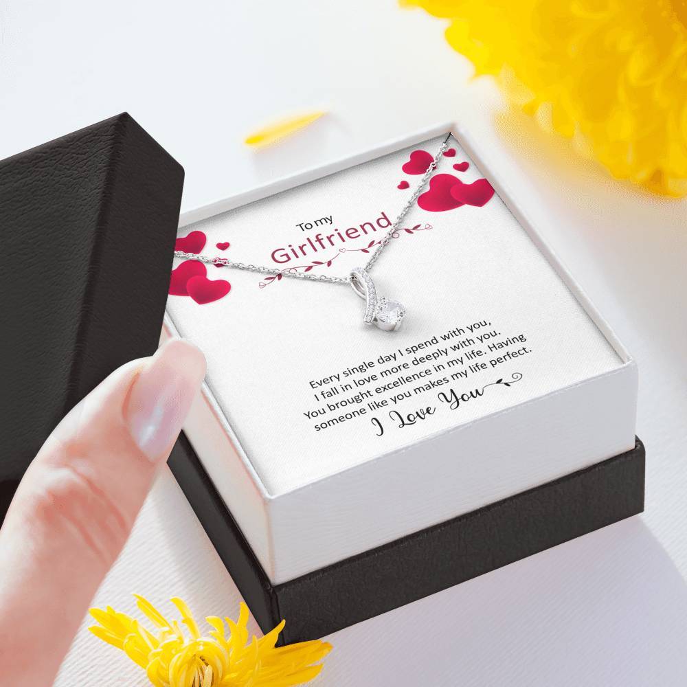 To My Girlfriend Necklace - I Love You, Necklace for Girlfriend, Birthday Gift for Girlfriend, Alluring Beauty Necklace