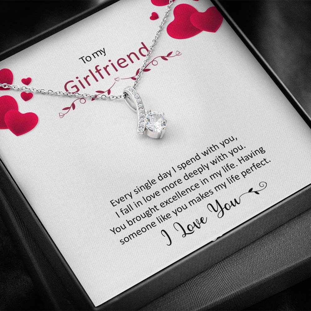 To My Girlfriend Necklace - I Love You, Necklace for Girlfriend, Birthday Gift for Girlfriend, Alluring Beauty Necklace