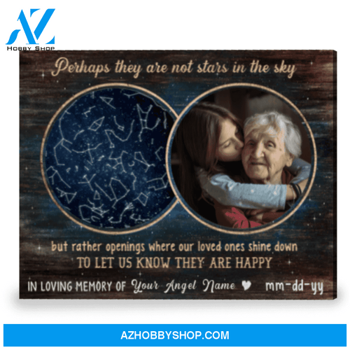 Star Map Gift For Sympathy Memorial Keepsake Frame Canvas Wall Art