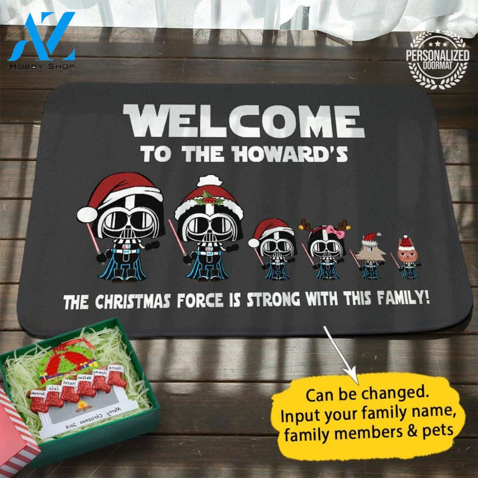 Star Wars Personalized Name Christmas Mat