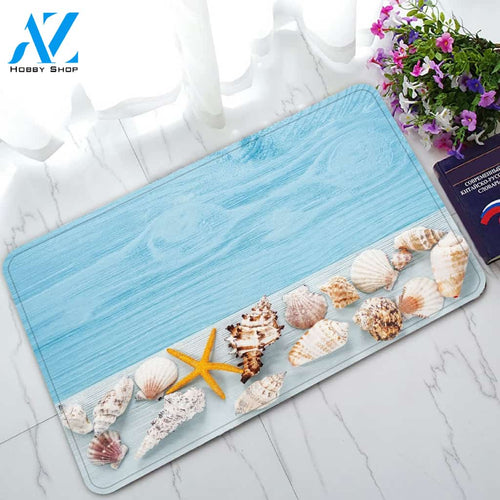 Starfish And Seashells Doormat Gift For Beach Lovers Welcome Mat Housewarming Gift Home Decor Funny Doormat