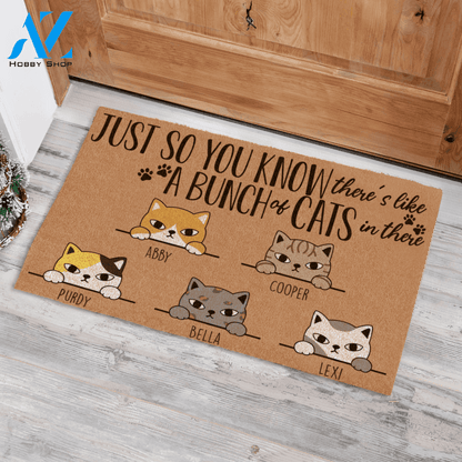 Staring Cat Just So you Know Personalized Doormat TV
