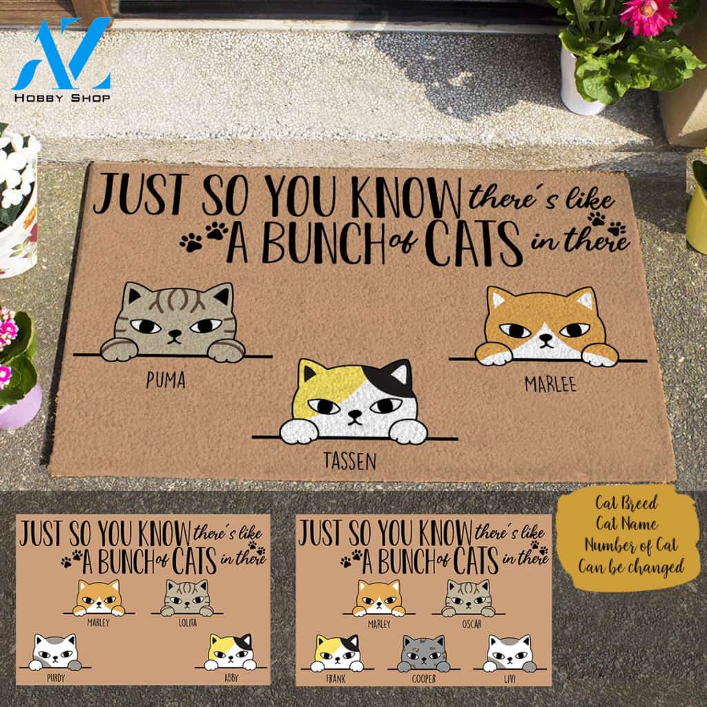 Staring Cat Just So you Know Personalized Doormat TV