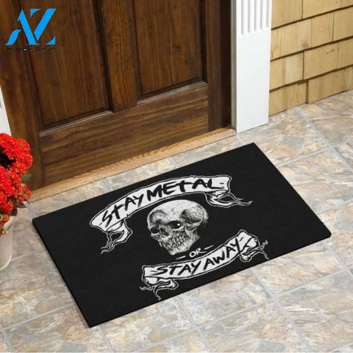Stay metal or stay away Skull Doormat