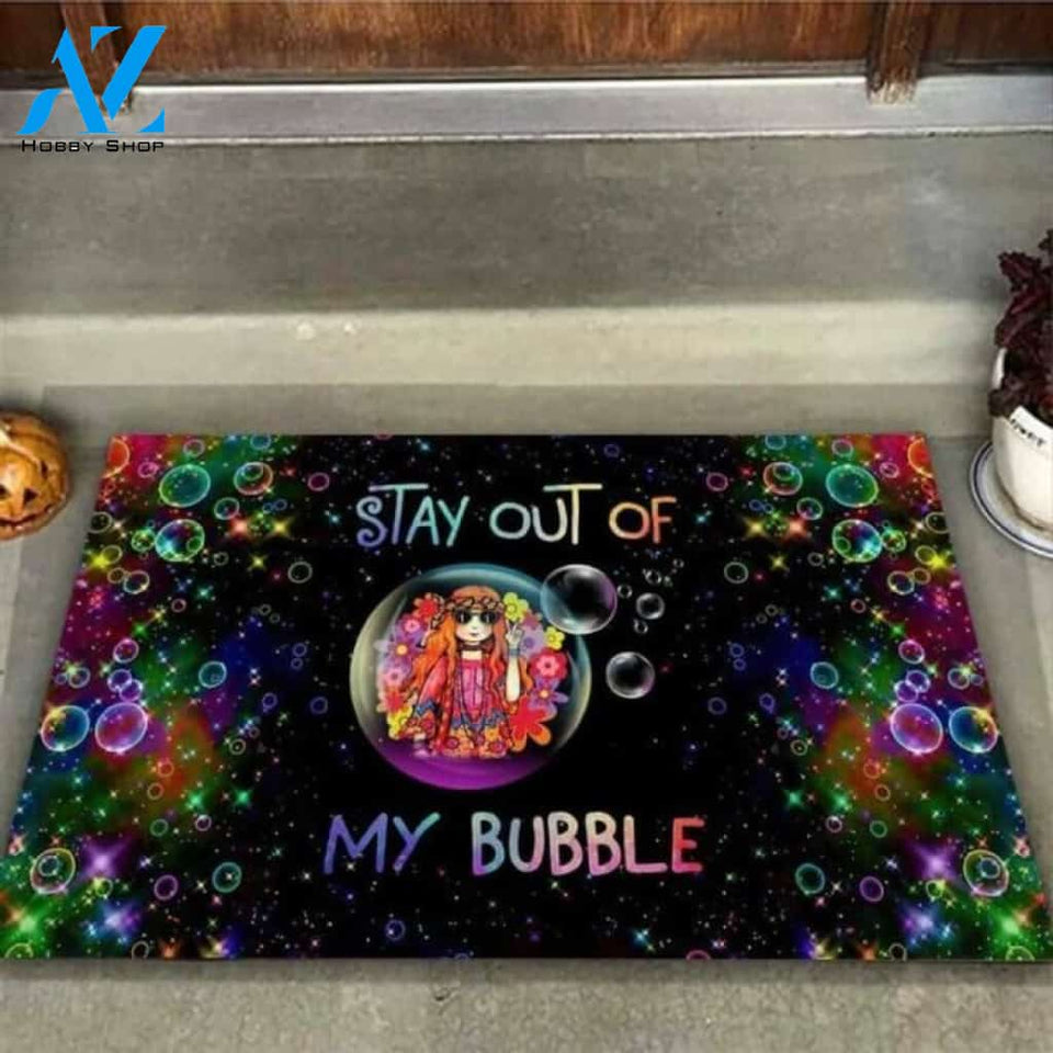 Stay Out Of My Bubble Hippie Doormat | Welcome Mat | House Warming Gift