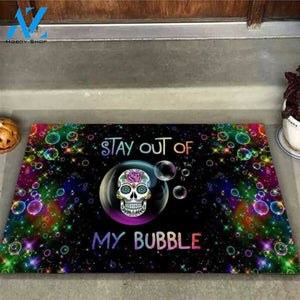 Stay Out Of My Bubble Sugar Skull Doormat | Welcome Mat | House Warming Gift