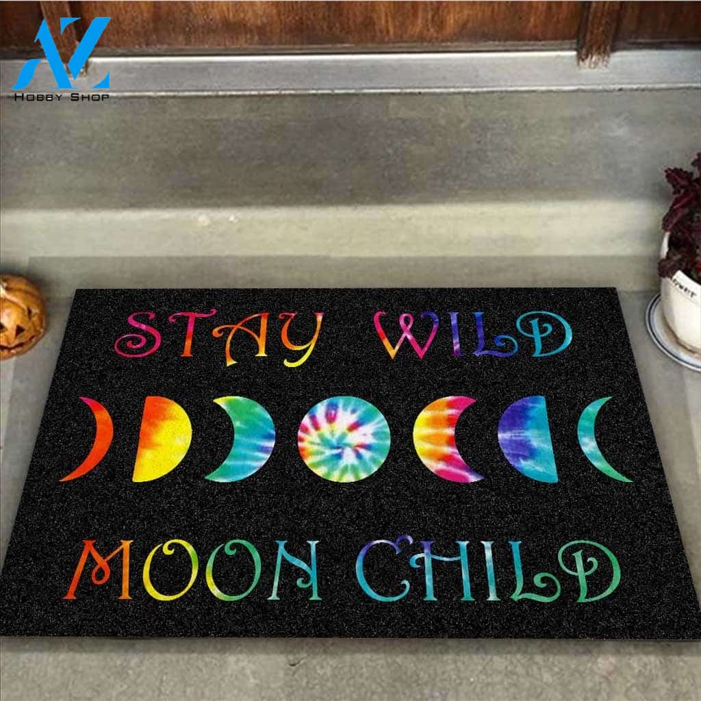 Stay Wild Moon Child Hippie Doormat Hippie Indoor And Outdoor Doormat Warm House Gift Welcome Mat Gift For Hippie Lover Family Friend