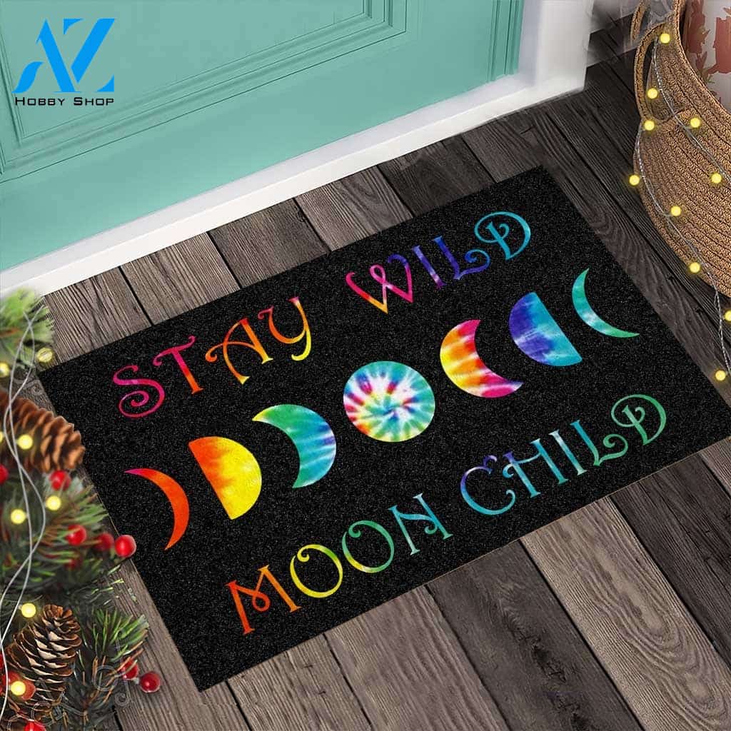 Stay Wild Moon Child Hippie Doormat Hippie Indoor And Outdoor Doormat Warm House Gift Welcome Mat Gift For Hippie Lover Family Friend
