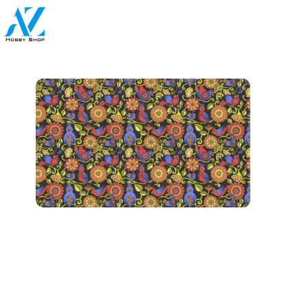 Steampunk Bird Design Themed Print Rubber Doormat