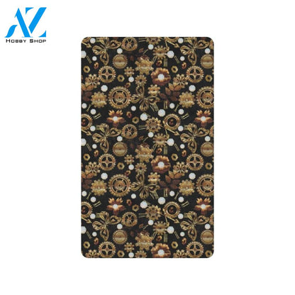 Steampunk Butterfly Design Themed Print Rubber Doormat