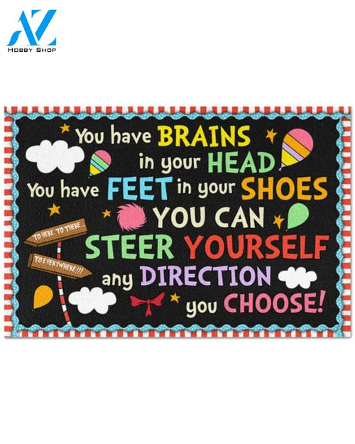 Steer Yourself Any Direction You Choose Classroom Doormat Indoor And Outdoor Mat Entrance Rug Sweet Home Decor Housewarming Gift Gift For Classroom Friend Family Stem Feminist