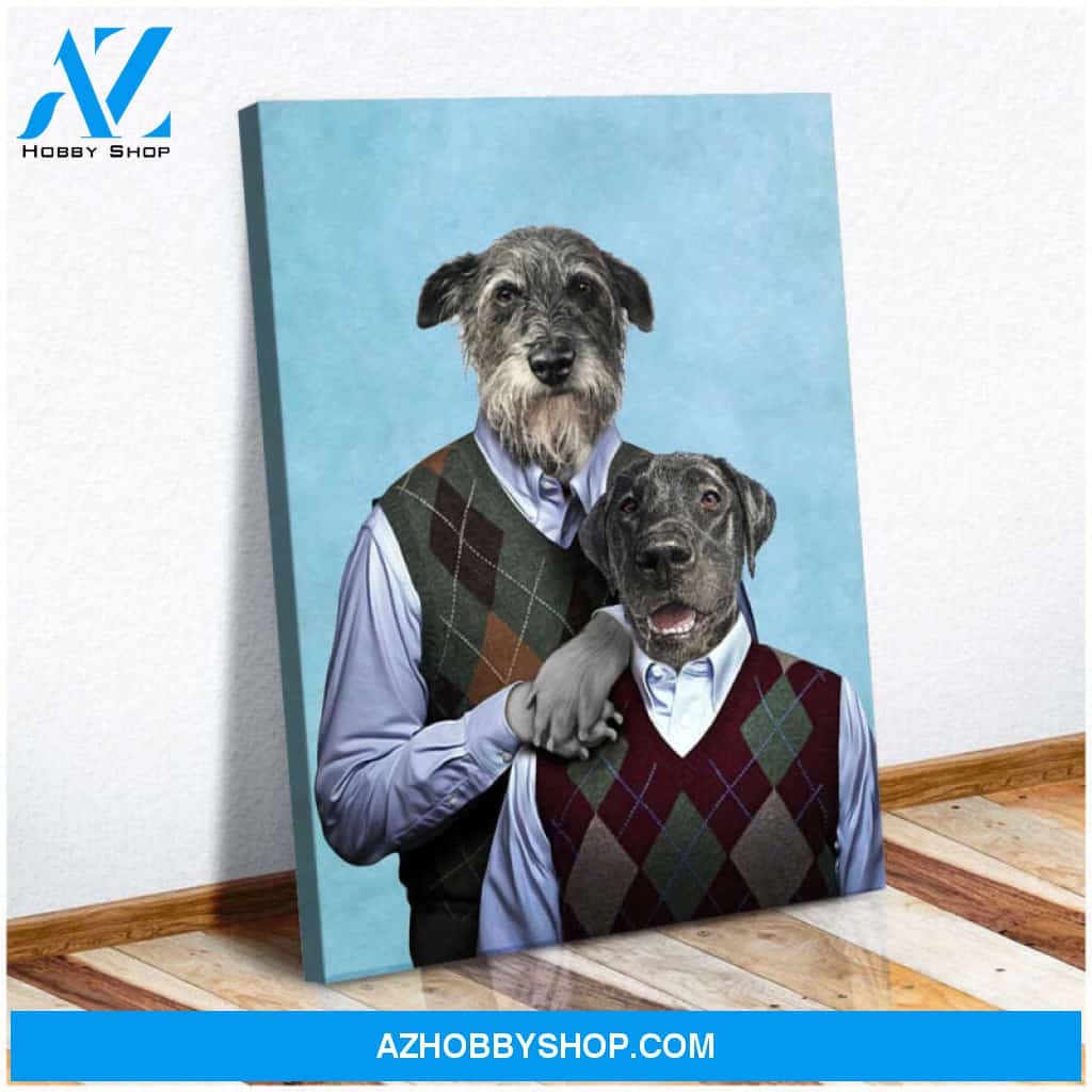 Step Doggo and Human Custom Pet Portraits Wall Art Decor Ohcanvas