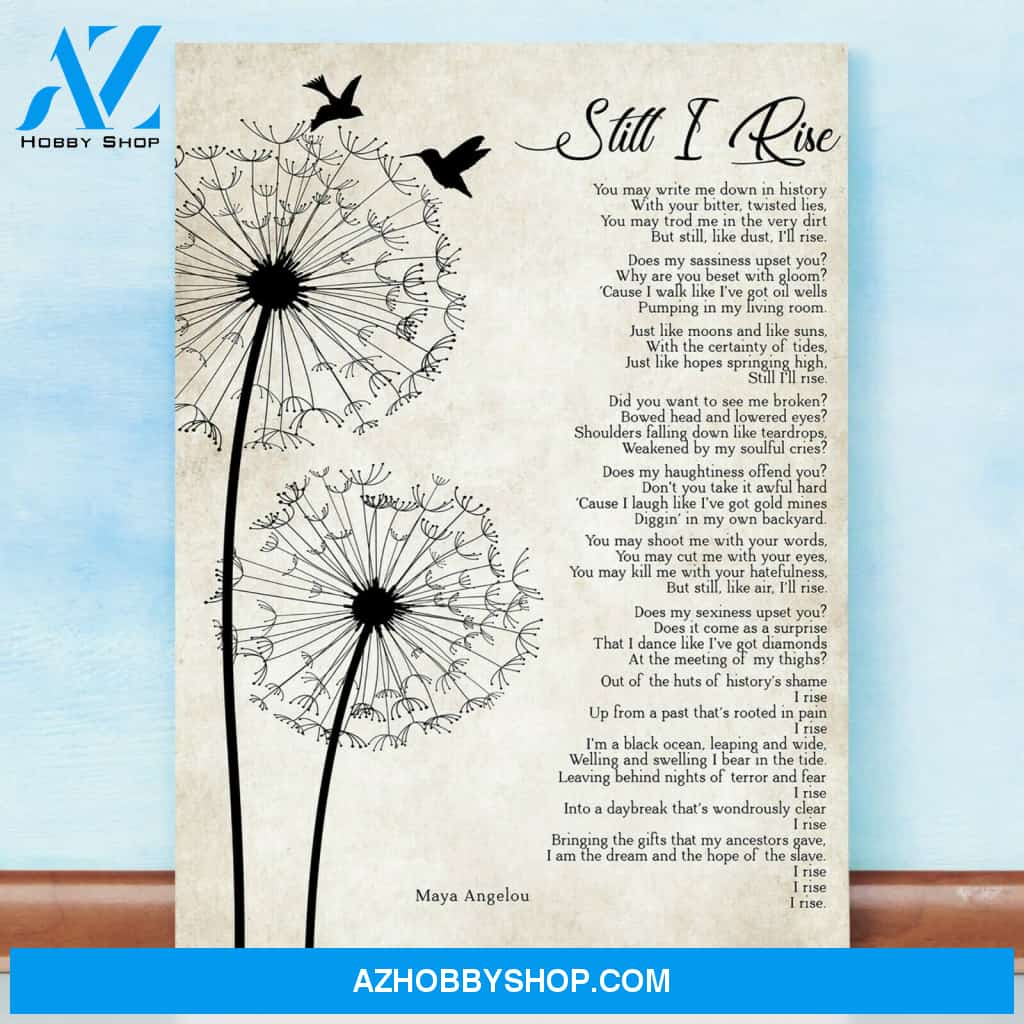 Still I Rise Poem Canvas And Poster, Canvas Wall Art, Canvas Prints, Vintage Posters