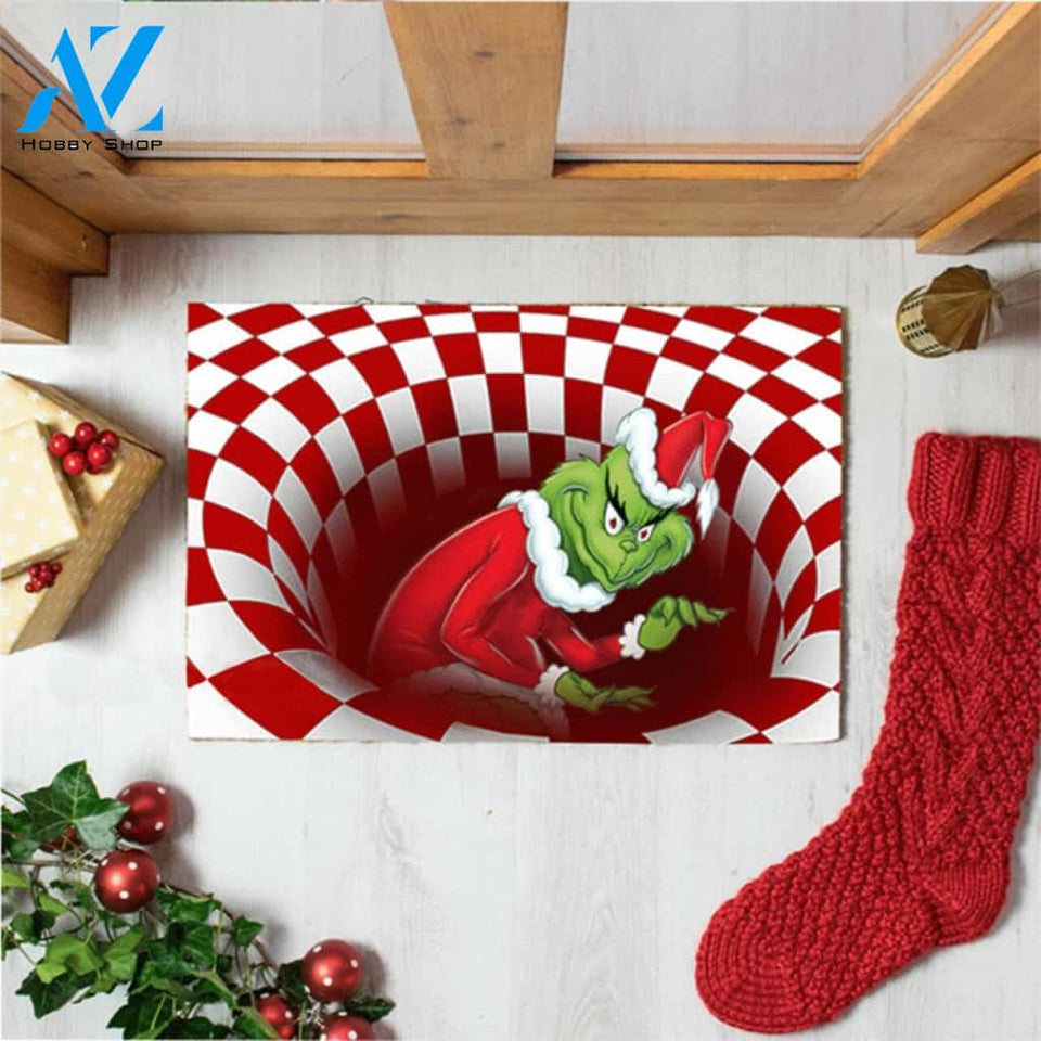 Stolen Grinch Christmas 3D Illusion Doormat | Welcome Mat | House Warming Gift