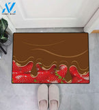 Strawberries Melted Chocolate Doormat Welcome Mat Housewarming Gift Home Decor Funny Doormat Gift Idea For Fruit Lovers Gift For Friend