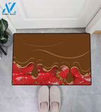 Strawberries Melted Chocolate Doormat Welcome Mat Housewarming Gift Home Decor Funny Doormat Gift Idea For Fruit Lovers Gift For Friend