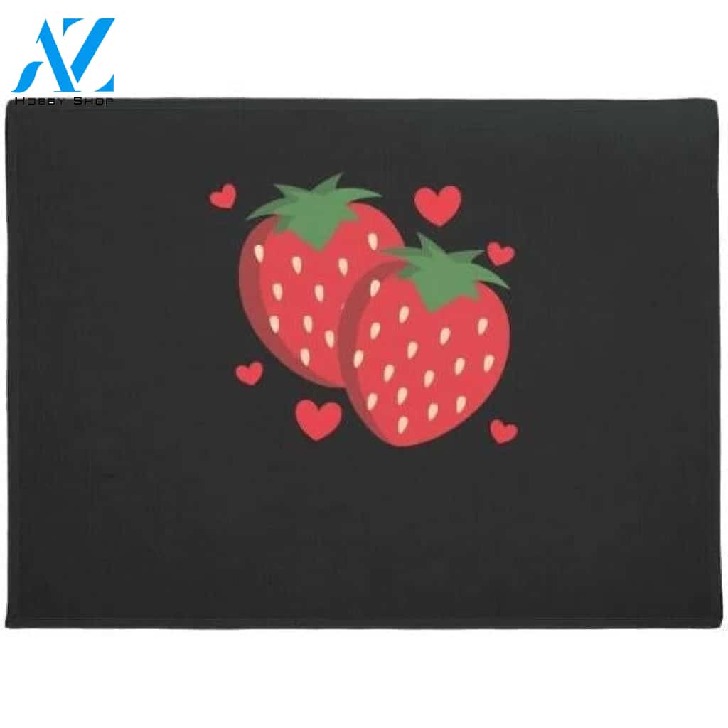 Strawberry Doormat Welcome Mat Housewarming Gift Home Decor Funny Doormat Gift Idea For Fruit Lovers Gift For Friend Gift For Family