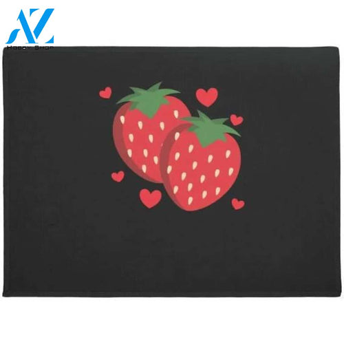 Personalized Name Family House Strawberry Doormat Welcome Mat Housewarming Gift Home Decor Funny Doormat Gift Idea For Fruit Lovers Gift For Friend Gift For Family